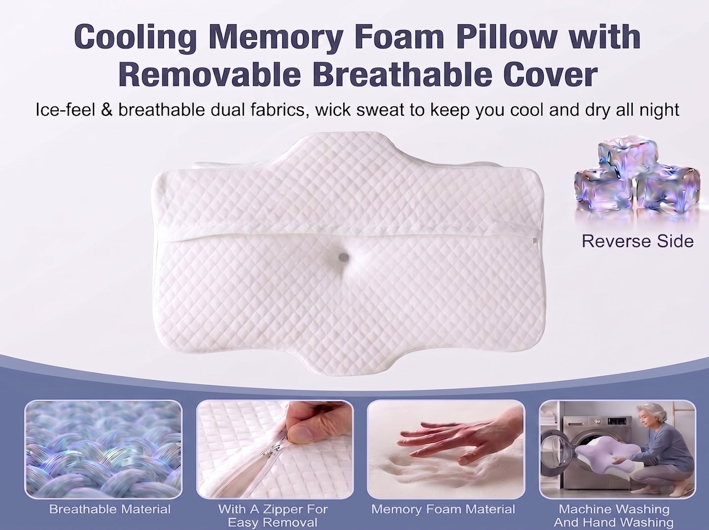 Cervical Neck Pillow for Neck Pain Relief - Ergonomic Side Sleeper Pillow