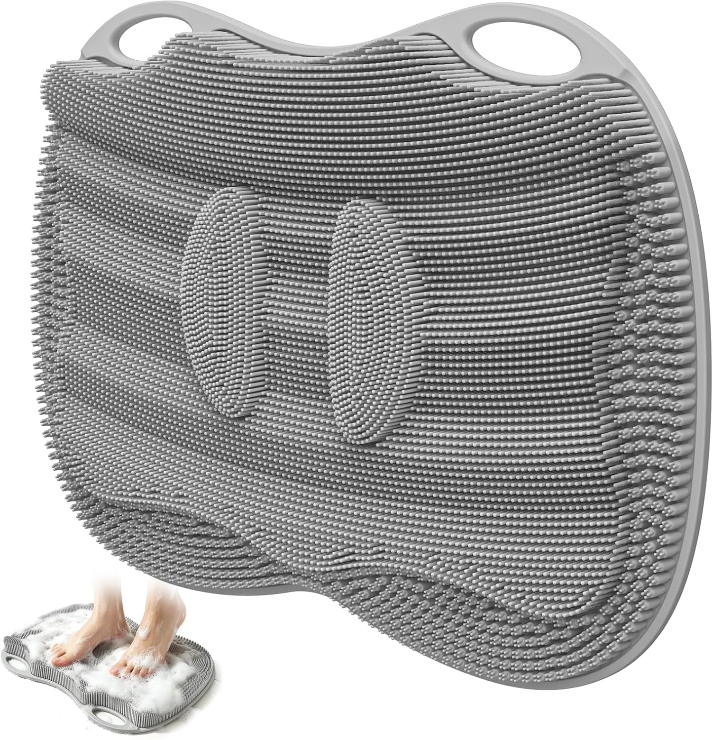 Silicone Foot & Back Scrubber for Shower, Non-Slip Hands-Free Foot Massager Mat with Arch Support, Dead Skin Exfoliator for Whole Family
