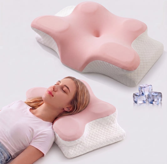 Cervical Neck Pillow for Neck Pain Relief - Ergonomic Side Sleeper Pillow